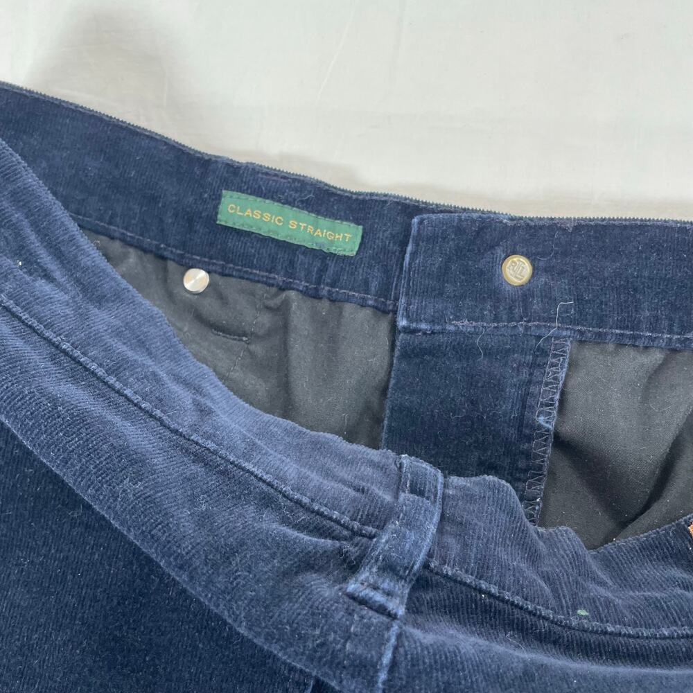 Vintage Ralph Lauren LRL Corduroy Navy Blue Straight Leg Pants Women’s 10 - Picture 5 of 7